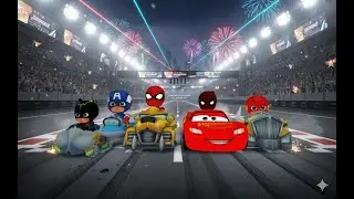 Mini Superheroes Racing Adventure: Epic Car & Animal Race for Kids round 4 Who Wins?