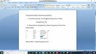 Find second highest salary from SQL Table