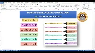 RESALTA TUS TEXTOS EN WORD CON COLORES PERSONALIZADOS