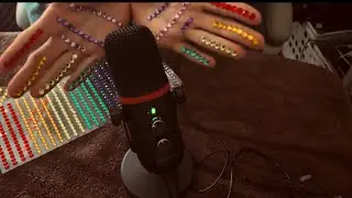 Testing microphone with sticky rainbow gems 💎 #asmr