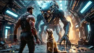 Alien Apex Predator vs Human Soldier Guarding Dog