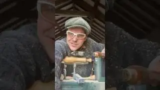 Making a flower vase from an old door frame #ireland #woodwork #woodturning #pine #repurposing