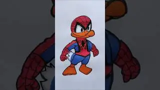 How to draw Duck spider man  #spiderman #drawing #art #howtodraw #spiderman4 #shorts #coloring