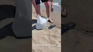 Sand sticking on your feet  Try this plastic bag trick 🌊 #beach #hacks #easy