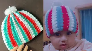 Beautiful🥰 Crochet Baby Cap|How to Make Crochet Baby Cap in Three Colors|Crochet Cap Pattern