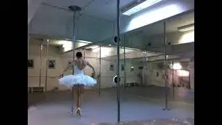 Elena Gibson behind the scene - rehearsal for the Dying Swan, London UK.