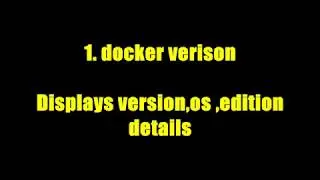 Docker -  Basic  commands