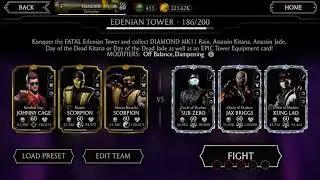 MORTAL KOMBAT FATAL EDENIAN TOWER BATTLE 186 to 187 COMPLETED 2ND TIME