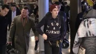 EXCLUSIVE : Brooklyn Beckham arriving in Paris and going to Louis Vuitton HQ