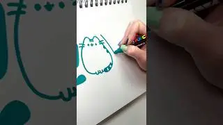 Meow! It&rsquo;s Pusheen! 🐱 Drawing with POSCA markers.