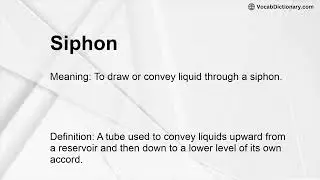 Siphon Meaning