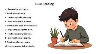 20 Lines on I Like Reading | Learn English | English for Beginners | Spoken English Practice