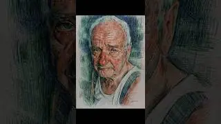 how to draw a portrait using only four colors with a multicolor pen #art #drawing #pendrawing #ink