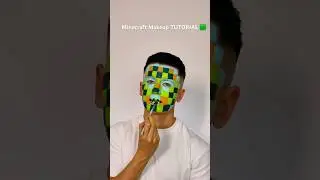 Minecraft Makeup TUTORIAL 🟩🟨#halloweenmakeup #pixelmakeup #minecraft