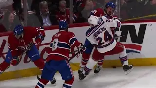 Lindberg gets hammered by Shaw and cut by helmet