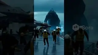 Godzilla attacks the NAVY. #godzilla #godzillakingofthemonsters #ai #aiart #sora #airforce #army