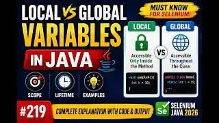 219. Local Variables and Global Variables in Java (Selenium Java 2026)