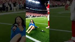 Beautiful Asian NFL reporter gets smoked with a football on the sidelines at KC Chiefs game.