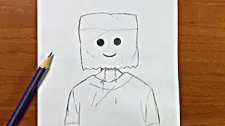 رسم تعبيري سهل | تعليم رسم ولد يبكي من الداخل رسمة معبرة وسهلة