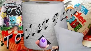 Toilet Paper Prank on Mom - hatchimals mini and Surprise Eggs too - oceanhawk