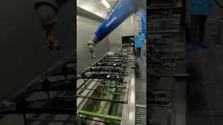 Robotic Automatic Spray Paint Shop Painting Line with Skid Conveyor for Automotive Parts #robot