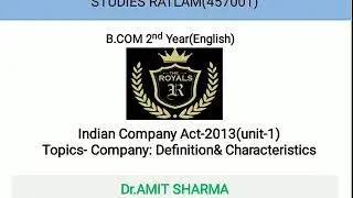 Indian company Act Meaning Definition