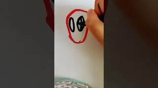 Drawing deadpool using colour markers