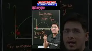 Formula Of Maximum Range in Projectile Motion | QuickShot Physics | #neet #ncert #physics #neet2024