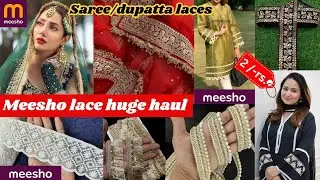 Meesho laces huge haul | saree/dupatta border cheapest lace on meesho | Meesho random finds  #meesho