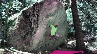 Bouldering Surprise V8 in Little Cottonwood Canyon