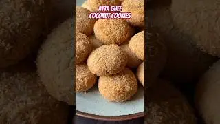 Crunchy Coconut Cookies With Atta and Ghee #coconutcookies #attacookies #withoutbutter #nomaida