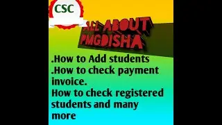IMPORTANT INFORMATION ABOUT PMGDISHA #Students registration #Payment invoice