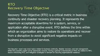RTO - Recovery Time Objective