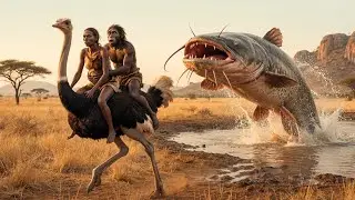 Life 1.6M Years Ago: Homo habilis vs Giant Ostrich & Prehistoric Catfish – The Deadliest Encounter
