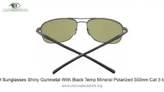 Serengeti SPELLO Sunglasses Shiny Gunmetal With Black Temp Mineral Polarized 555nm Cat 3 to 3 58mm
