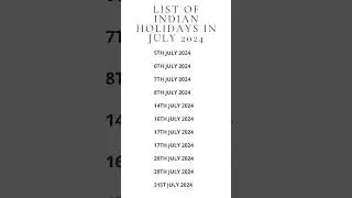 List of Indian Holidays in July 2024 📅 Calendar 365 📅
