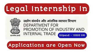 Legal Internship In DPIIT || LLB jobs 2022 || LLM jobs || govt legal jobs
