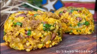 LA NUEVA FORMA DE HACER EL ARROZ MAMPOSTEAO TRADICIONAL DE PUERTO RICO MEZCLAO CON BIFTEC