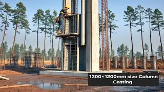 😱 Best technique 1200&times;1200 SIZE COLUMN CONCRETE CASTING 👷&zwj;♂️| 4'&times;4' का कॉलम भरने का तरीका 👷&zwj;♂️