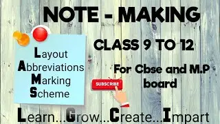 Note Making | How to make notes | Explanation in Hindi | Layout | Sample question | Class 9 to 12