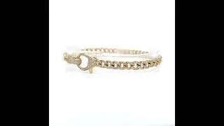 14Kt Yellow Gold Diamond Link Bracelet