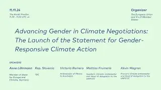 COP29: The Launch of the Statement for Gender-Responsive Climate Action
