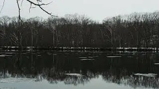 4K REAL Maine Winter River Ambience with Piano Music for Reading, Sleep, Study, and Relaxation 🎹