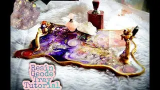 Amazing DIY Geode Rose Gold Resin Tray Tutorial for beginners | Free form Resin Geode Tray |