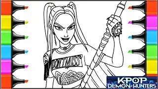 Coloring Mira from K Pop Demon Hunters / Kpop demon hunters lyrics / Mira coloring page