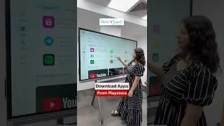 Studynlearn 75 Inch Interactive Flat Panel - Download Apps From Google Playstore On Smartboard