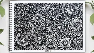 How To Draw Doodle Pattern For Beginners || Zentangle Pattern