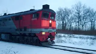 Тепловоз 2ТЭ10М - 2950 ТЧЭ-3 Пенза (-III) с поездом из порожних вагонов