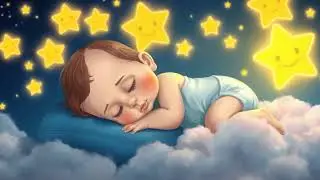 Peaceful baby lullaby with harp music and glowing moon harmony