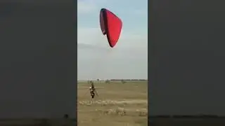 Paraglider damaged during training.  #ppg #paramotor #flight #flying #paramotoring #oops #leanback